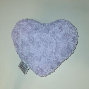 Plush Heart Pillow - Lavender Faux Fur